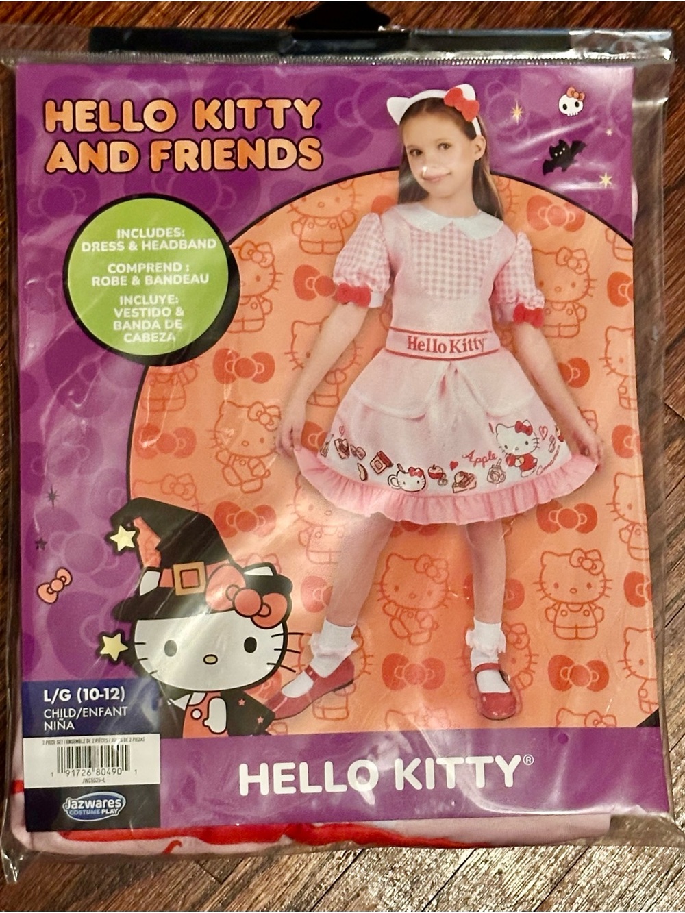 Hello Kitty Pink and White Girls Costume Dress with Headband